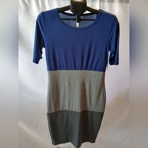 Lularoe Julia Blue and Gray Dress Size Small NWT‎